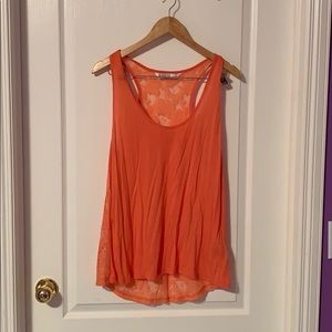 Coral orange lace back tank!